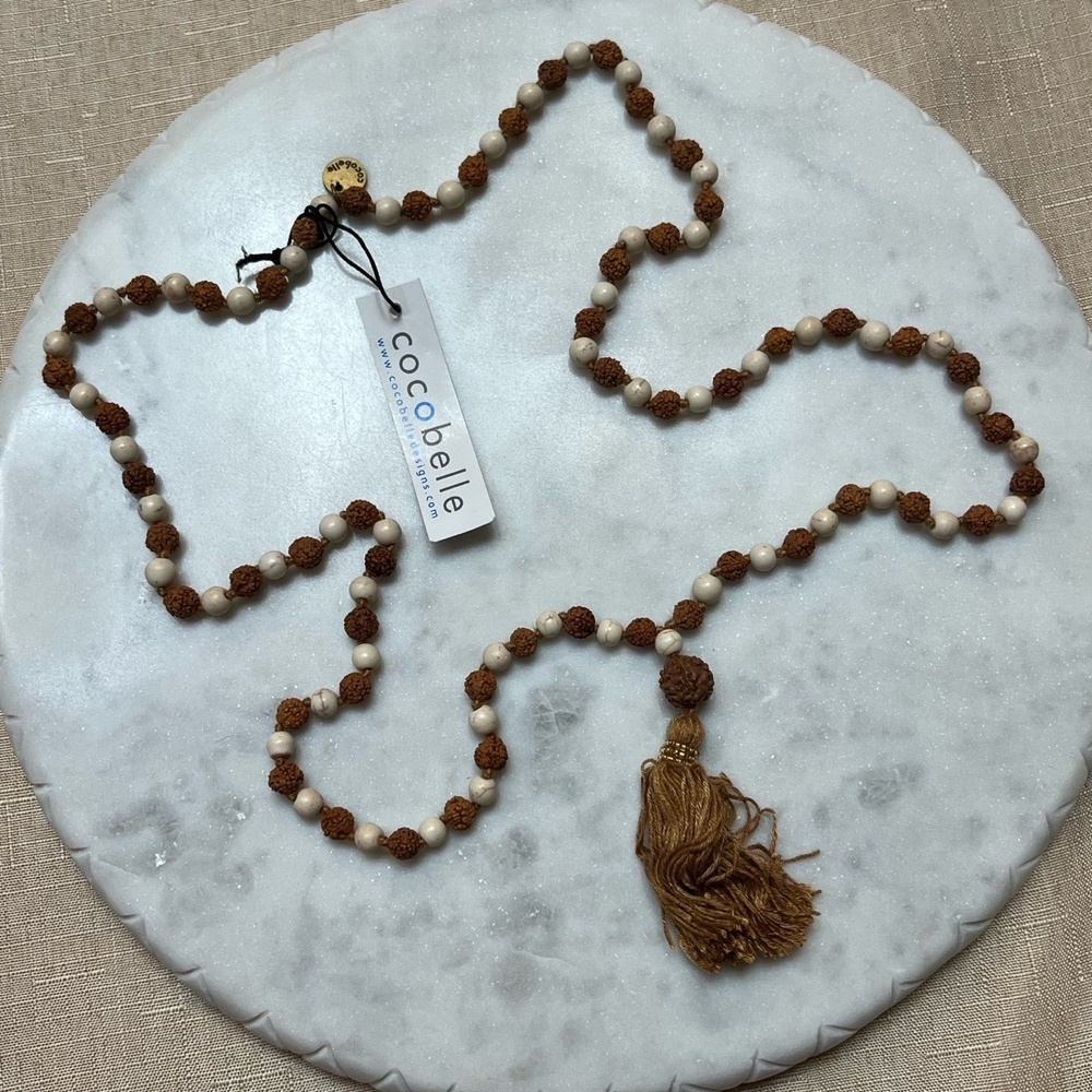 New‎ NWT Anthropologie Cocobelle Santorini Necklace Seed Sand Mala Boho Tassel